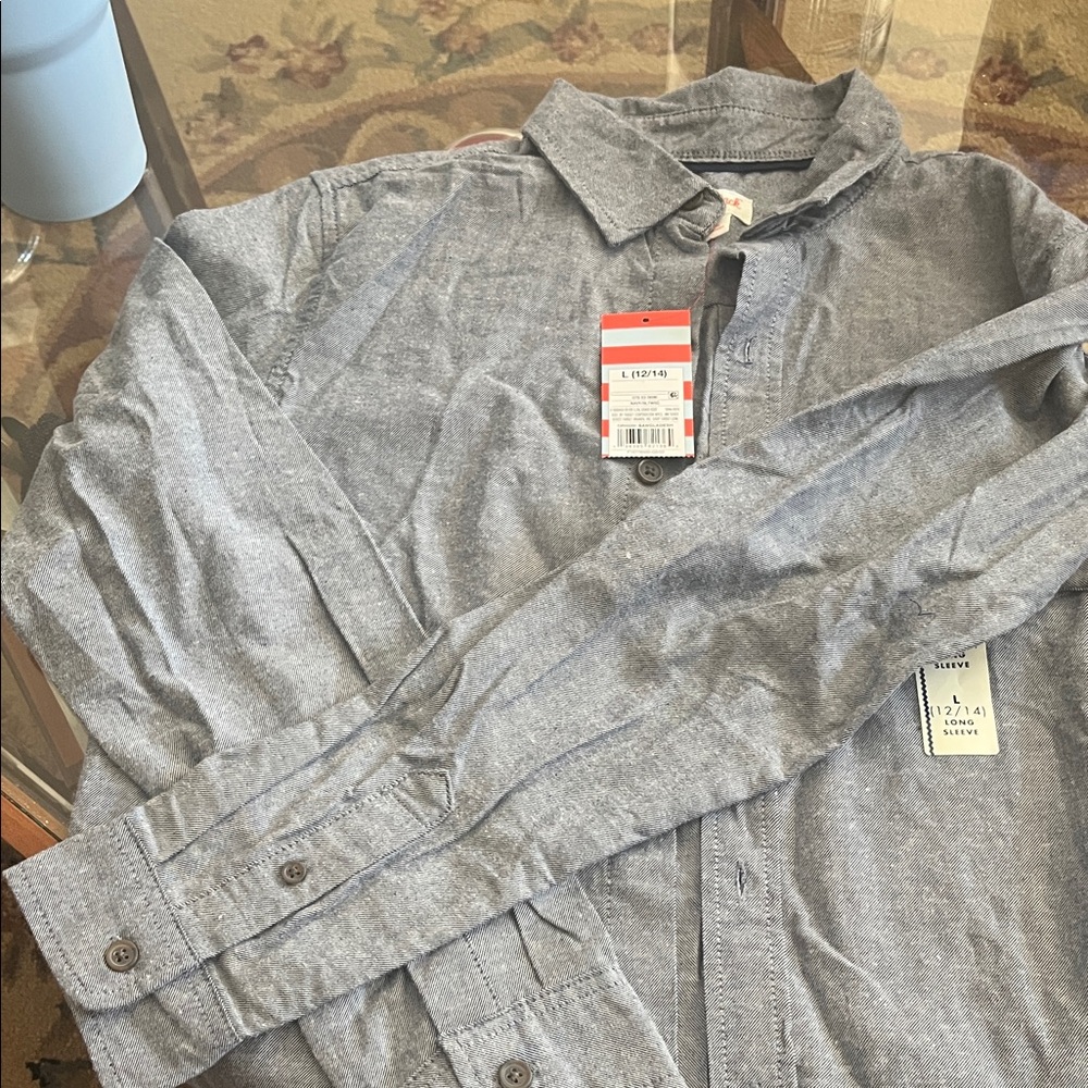 Cat & Jack Light Gray Shirt Jacket